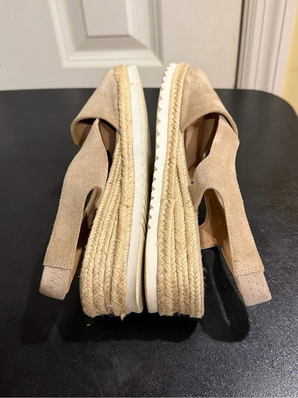 Women's Beige Suede Slingback Espadrille Sandals size 8 made in Spain